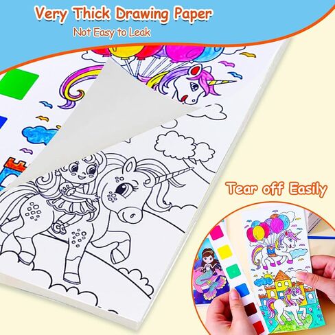 JUNQIU Watercolor Coloring Books for Kids, Paint With Water Books in Saudi Arabia