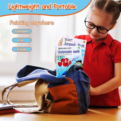 JUNQIU Watercolor Coloring Books for Kids, Paint With Water Books in Saudi Arabia