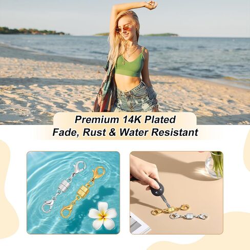 12PCS Magnetic Necklace Clasp and Closures with Double Lobster Clasp, 14K Gold & Silver Jewelry Extenders for Women Necklaces, Bracelets & DIY Crafts in Saudi Arabia