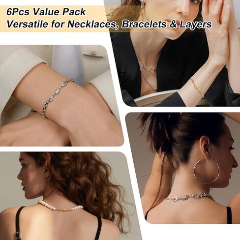 12PCS Magnetic Necklace Clasp and Closures with Double Lobster Clasp, 14K Gold & Silver Jewelry Extenders for Women Necklaces, Bracelets & DIY Crafts in Saudi Arabia