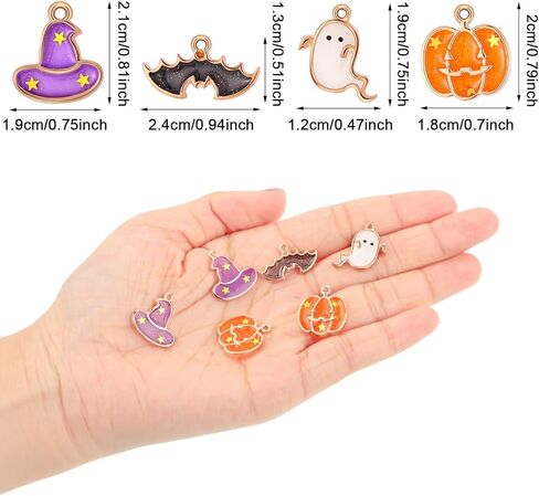 Hicarer 34 Pieces Halloween Charms Pendants Alloy Pumpkin Autumn Fall Jewelry Making Charms for Thanksgiving Party DIY Jewelry Necklace Bracelet Accessories(Horror Style) in Saudi Arabia