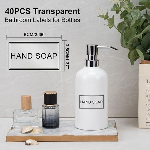 Clear Waterproof Labels for Bottles Bathroom 40 PCS Kitchen Minimalist Organization Removable Labels for Hand Soap Shampoo Body Wash in Kuwait