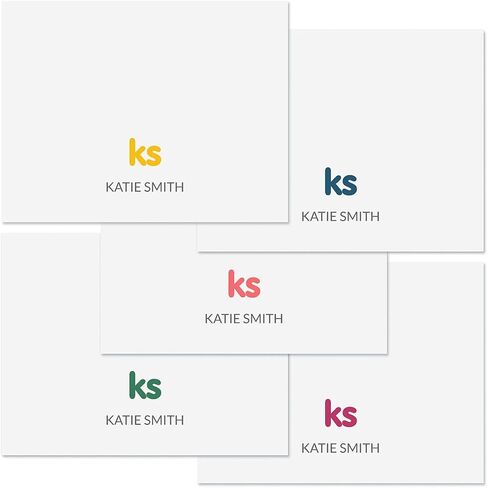Elegant Personalized Note Card Set (3 color choices) - 24 Cards with White Envelopes, 4¼ x 5½ Inch Size, Blank Inside, Add a Name, For Thank You Notes, or Graduation Gifts in Saudi Arabia