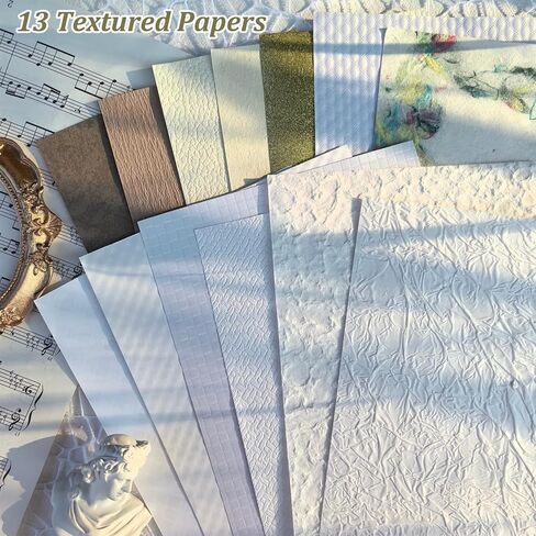 20 فريدة من نوعها A5 Scrapbook Paper و Mesh Mesh Paper ، ورق حرفي مصنوع يدويًا لخلاصات ، مستلزمات Junk Journal ، وصنع البطاقات ، و Decoupage ، و Collage & Gift. in Kuwait