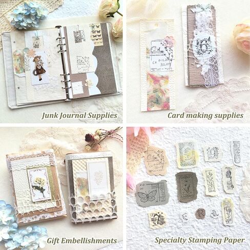 20 فريدة من نوعها A5 Scrapbook Paper و Mesh Mesh Paper ، ورق حرفي مصنوع يدويًا لخلاصات ، مستلزمات Junk Journal ، وصنع البطاقات ، و Decoupage ، و Collage & Gift. in Kuwait