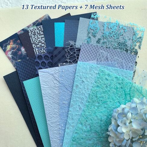 20 فريدة من نوعها A5 Scrapbook Paper و Mesh Mesh Paper ، ورق حرفي مصنوع يدويًا لخلاصات ، مستلزمات Junk Journal ، وصنع البطاقات ، و Decoupage ، و Collage & Gift. in Saudi Arabia