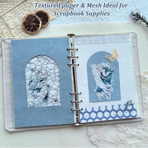 20 فريدة من نوعها A5 Scrapbook Paper و Mesh Mesh Paper ، ورق حرفي مصنوع يدويًا لخلاصات ، مستلزمات Junk Journal ، وصنع البطاقات ، و Decoupage ، و Collage & Gift. in Saudi Arabia