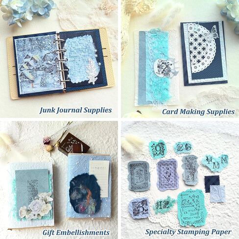 20 فريدة من نوعها A5 Scrapbook Paper و Mesh Mesh Paper ، ورق حرفي مصنوع يدويًا لخلاصات ، مستلزمات Junk Journal ، وصنع البطاقات ، و Decoupage ، و Collage & Gift. in Saudi Arabia