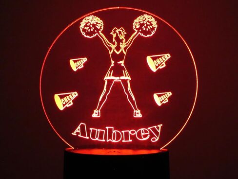 Personalized Cheerleader Night Light, Great for Birthday, Easter Gift, Teen Bedroom Desk Office Decor Lamp, Colorful Led with Remote in Saudi Arabia
