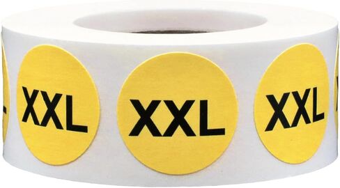 Yellow Circle 3X Clothing Size Stickers for Retail Apparel 0.75 Inch 500 Total Adhesive Labels in Saudi Arabia