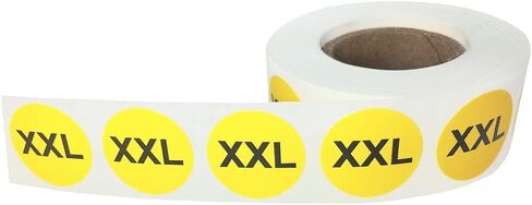 Yellow Circle 3X Clothing Size Stickers for Retail Apparel 0.75 Inch 500 Total Adhesive Labels in Saudi Arabia