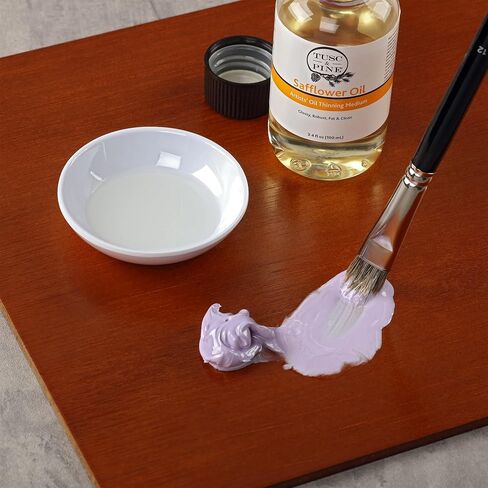 Tusc & Pine Pine Safflower Oil للطلاء - زجاجة 16.9 أوقية - وسط الطلاء للفنانين المحترفين ، تعزيز التدفق والشفافية ، أرق خالي من المذيبات ، مكبوتة على دفعات صغيرة في ولاية كارولينا الشمالية in Kuwait