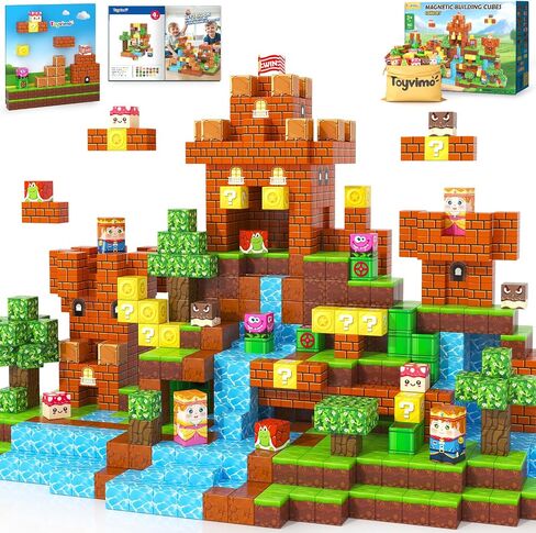150 PCS Magnetic Blocks: Magnet Toys for Kids Ages 3+, STEM Sensory Building Cubes for Toddlers, Magnetic Tiles for 3-12 Boys & Girls Years Old, Stacking Game Toy for Travel Birthday Gifts in Kuwait