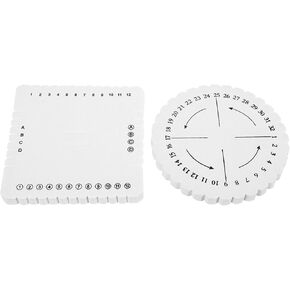 HERCHR 2pcs Braiding Disk, Round Square Kumihimo Beading Cord Disc Braiding Plate DIY Bracelet Weaving Loom(White) in Kuwait