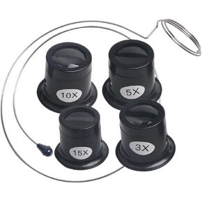 4pcs Jeweler Monocular Magnifier Headband Magnifying Glass, Jewelers Loupe Tool, Eye Loop Watch Repair Magnifier in Kuwait