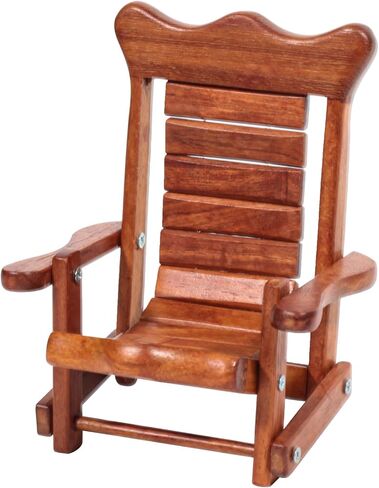 Mini Wooden Rocking Chair Phone Holder Stand – Handmade Solid Wood Cell Phone Stand for Desk, Cute Rustic Phone Holder for Office, Bedroom, Home Décor and Gifts in Saudi Arabia