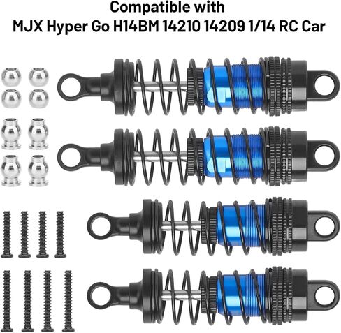 Daitoku RC Car Scar Strock Strocks الصدمات المعدنية ترقيات المثبط جزء متوافق مع Hyper GO H14BM MJX 14210 14209 1/14 RC CAR - RED in Saudi Arabia