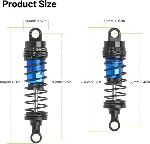 Daitoku RC Car Scar Strock Strocks الصدمات المعدنية ترقيات المثبط جزء متوافق مع Hyper GO H14BM MJX 14210 14209 1/14 RC CAR - RED in Saudi Arabia