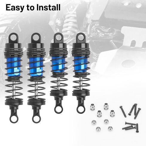 Daitoku RC Car Scar Strock Strocks الصدمات المعدنية ترقيات المثبط جزء متوافق مع Hyper GO H14BM MJX 14210 14209 1/14 RC CAR - RED in Saudi Arabia