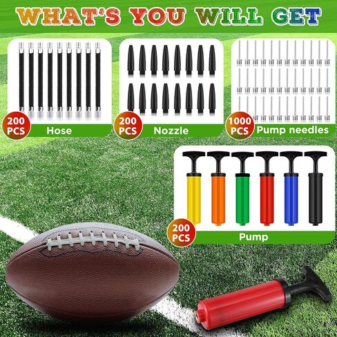 Jutom 200 Sets Portable Ball Pump Kit Include Needle Nozzle Extension Hose Hand Air Ball Pump Inflation Kit for Sports Ball Balloon Basketball Soccer Christmas Child Shoe Boxes Operation Christmas in Saudi Arabia