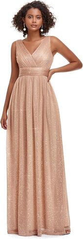 فستان سهرة طويل لامع برقبة على شكل حرف V للنساء من Ever-Pretty 07764-USA in Kuwait