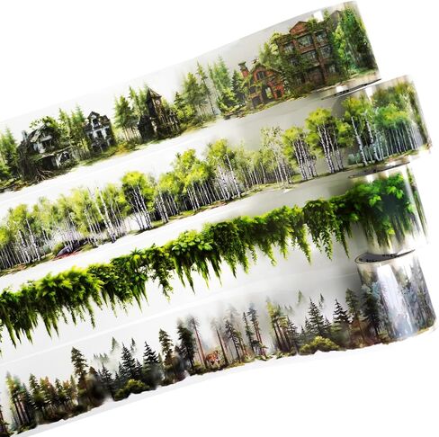 Magician’s Bookcase PET Tapes – 6 Rolls of Fantasy Embroidery-Style Bookcase Designs with Clip, for Scrapbook, Journal, Junk Journal, Planner and DIY Decor in Saudi Arabia
