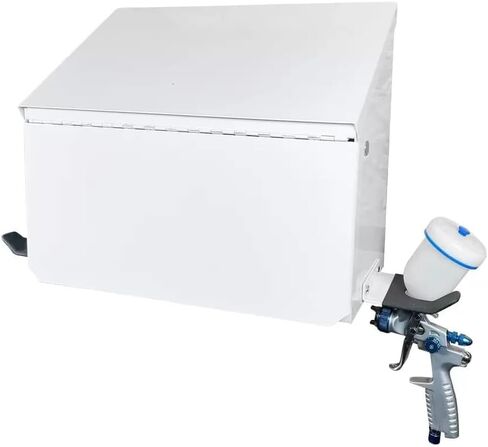 Magnetic Spray Booth Box White- Double Compartment Cabinet with Double Spray Paint Gun Holder, Spray Gun Holder, Spray Paint Storage Box Cabinet for The Interior of Spray Booth, Spray Gun Box- 1681 in Saudi Arabia