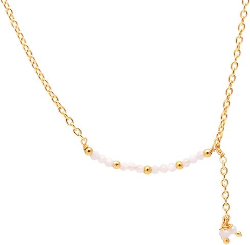 POSHPENDANT Gold Plated Peridot Bead Necklace – 2–2.5mm Handmade Dainty Chain – Fresh Green Minimalist Jewelry for Women in Saudi Arabia
