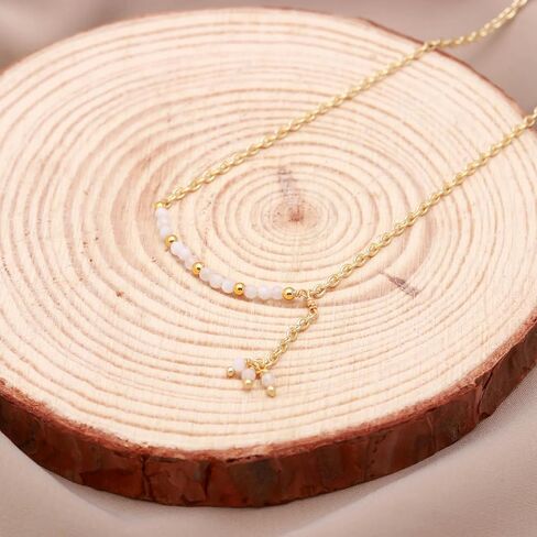 POSHPENDANT Gold Plated Peridot Bead Necklace – 2–2.5mm Handmade Dainty Chain – Fresh Green Minimalist Jewelry for Women in Saudi Arabia