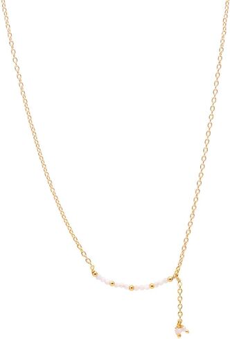POSHPENDANT Gold Plated Peridot Bead Necklace – 2–2.5mm Handmade Dainty Chain – Fresh Green Minimalist Jewelry for Women in Saudi Arabia