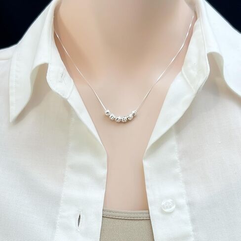 60th Birthday Gift Necklace for Women, Sterling Silver 6 Silver Nuggets Necklace, Mom Grandmother Birthday Gift, Best Friend 60th Birthday Gift Necklace (18 inches plus 2-inch extender) in Saudi Arabia