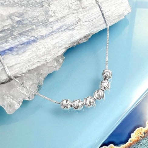 60th Birthday Gift Necklace for Women, Sterling Silver 6 Silver Nuggets Necklace, Mom Grandmother Birthday Gift, Best Friend 60th Birthday Gift Necklace (18 inches plus 2-inch extender) in Saudi Arabia