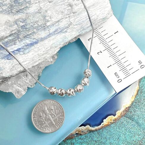 60th Birthday Gift Necklace for Women, Sterling Silver 6 Silver Nuggets Necklace, Mom Grandmother Birthday Gift, Best Friend 60th Birthday Gift Necklace (18 inches plus 2-inch extender) in Saudi Arabia