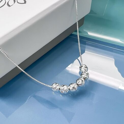 60th Birthday Gift Necklace for Women, Sterling Silver 6 Silver Nuggets Necklace, Mom Grandmother Birthday Gift, Best Friend 60th Birthday Gift Necklace (18 inches plus 2-inch extender) in Saudi Arabia