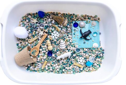 Arctic Sensory Bin, Sensory Bin Filler, Arctic Animal Toys for Kids, Winter Animals Figurines, Sensory Filler, Sensory Rice, Colored rice, Kid Stocking Stuffer in Saudi Arabia