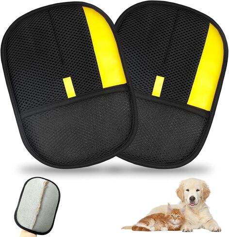 2 Pcs Pet Hair Removal Glove for Cats & Dogs,Newly Upgraded Pet Hair Gloves Electrostatic Pet Hair Remover Gloves,Reusable Pet Hair Remover Tool For Couch Clothes Carpet Car Seat,9.45 *7.1 in in Saudi Arabia