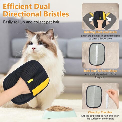 2 Pcs Pet Hair Removal Glove for Cats & Dogs,Newly Upgraded Pet Hair Gloves Electrostatic Pet Hair Remover Gloves,Reusable Pet Hair Remover Tool For Couch Clothes Carpet Car Seat,9.45 *7.1 in in Saudi Arabia