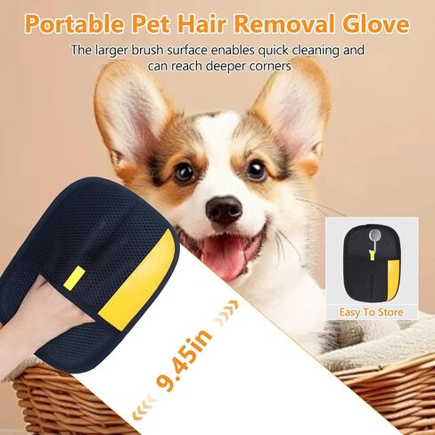 2 Pcs Pet Hair Removal Glove for Cats & Dogs,Newly Upgraded Pet Hair Gloves Electrostatic Pet Hair Remover Gloves,Reusable Pet Hair Remover Tool For Couch Clothes Carpet Car Seat,9.45 *7.1 in in Saudi Arabia