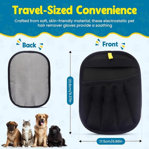 Pet Hair Removal Glove,Pet electrostatic Hair Removal Gloves, Washable Reusable Dogs Cats Hair Grooming Tools Gloves for Furniture Bed Sheets Couch Clothes Car Seat【2025 Upgraded】 in Saudi Arabia