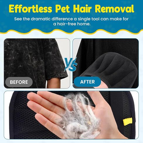 Pet Hair Removal Glove,Pet electrostatic Hair Removal Gloves, Washable Reusable Dogs Cats Hair Grooming Tools Gloves for Furniture Bed Sheets Couch Clothes Car Seat【2025 Upgraded】 in Saudi Arabia