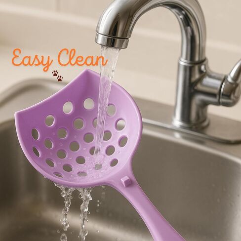 Small cat Litter Scooper with Holder: Perfect for Small Spaces. cat Litter Scooper with Holder: Easy to Store Anywhere. cat Scooper for Litter Box - Pellet Litter Scoop (Dark Grey) in Kuwait