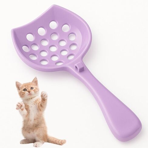 Small cat Litter Scooper with Holder: Perfect for Small Spaces. cat Litter Scooper with Holder: Easy to Store Anywhere. cat Scooper for Litter Box - Pellet Litter Scoop (Dark Grey) in Kuwait