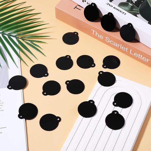 50 Pack Blank Dog Tags for Engraving Round Metal Stamping Blanks 1.18 Inch Metal Tags for Stamping, Blank Tag Aluminum Black Engraving Discs Signs Crafts Blanks Keychain in Saudi Arabia