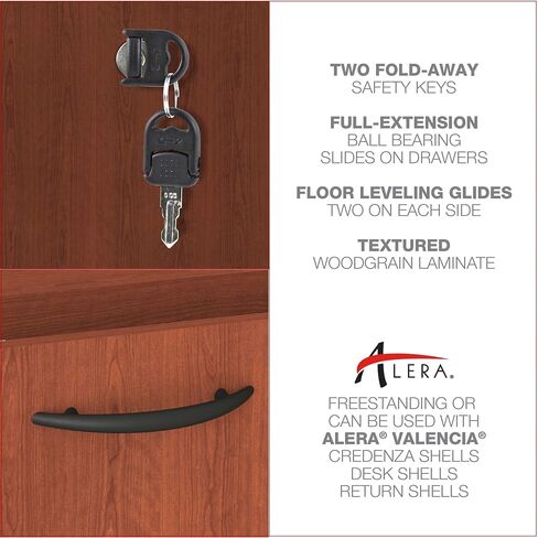 Alera Valencia Series 16 by 22 by 22-Inch 3/4 Box and File Pedestal, Mahogany in Saudi Arabia