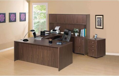 Lorell Essentials Walnut Freistanding Mobile Ruffer in Kuwait