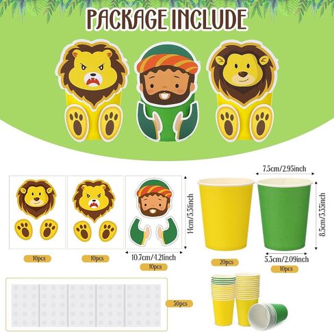 Silifine 30 مجموعة دانيال و Den's Den's Craft Kit DIY Sunday School Paper Paper Cup Craft De. in Kuwait