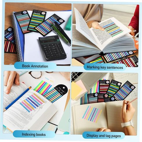 8Packs Transparent Highlighter Tapes Sticky Fluorescent Annotation Strips for Easy Page Marking and Study Supplies for School and Office Use in Saudi Arabia