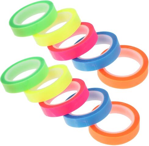 10Rolls Transparent Highlighter Tapes Removable Adhesive Sentence Marking Strips for Notebooks School and Office Use Multi Color for Focused Reading in Saudi Arabia
