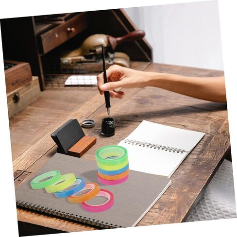 10Rolls Transparent Highlighter Tapes Removable Adhesive Sentence Marking Strips for Notebooks School and Office Use Multi Color for Focused Reading in Saudi Arabia