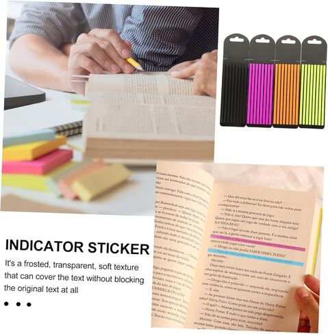 شريط صفحة قابلة لإعادة الاستخدام شرائط تمييز 4 عبوات لتعليق الكتب علامات تبويب لزجة لتلقي التدوين ودراسة شرائح تمييز ملونة للمكتب والمدرسة in Kuwait
